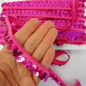 Trimming Braid Looped Stretch Sequin 721 Cerise