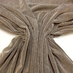 Jersey Fabric Lurex Skinny Rib Black Gold