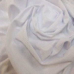 Jersey Fabric Tiny Airtex Holes White