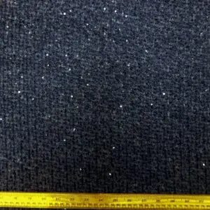 Jersey Fabric Knitted In Sequin Shine Navy