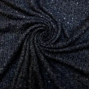 Jersey Fabric Knitted In Sequin Shine Navy