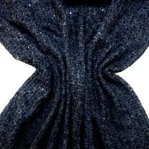 Jersey Fabric Knitted In Sequin Shine Navy