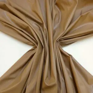 Faux Leather Fabric With Spandex Soft Shammy Brown Caramel
