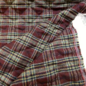 Quilting Fabric Single Sided Brushed Plaid Oxford Brogue Wine