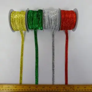 Christmas Ribbon 10mm Glitter Ribbon