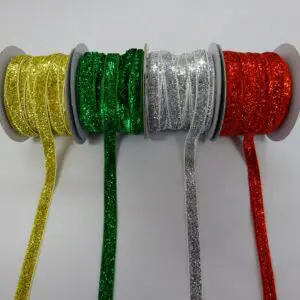 Christmas Ribbon 10mm Glitter Ribbon
