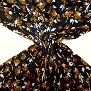 Satin Fabric Soft Polyester Floral Bush Copper