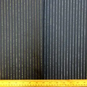 Suiting Fabric Pin Stripe Lurex 1cm Stripe Black