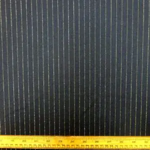 Suiting Fabric Pin Stripe Lurex 1cm Stripe Black/Gold