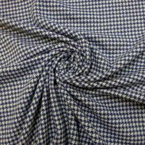 Suiting Fabric Dog Tooth Check Navy