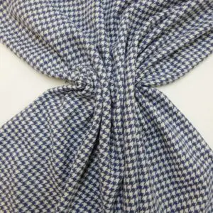 Suiting Fabric Dog Tooth Check Navy