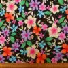 T-Shirting Fabric Floral Meadow Fever Mauve Black Orange