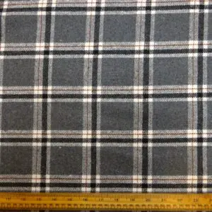 Suiting Fabric Wool Touch Tartan Grey Lochs