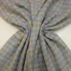 Faux Wool Fabric Jacket Weight Hounds Tooth Blue Beige