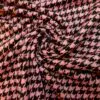 Faux Wool Fabric Jacket Weight Hounds Tooth Pink Brown