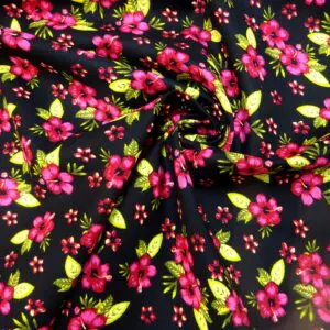 Corduroy Fabric Skinny Rib Alpine Rose Black Cerise