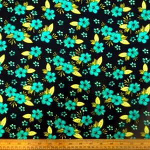 Corduroy Fabric Skinny Rib Alpine Rose Black Turquoise