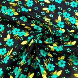 Corduroy Fabric Skinny Rib Alpine Rose Black Turquoise