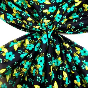 Corduroy Fabric Skinny Rib Alpine Rose Black Turquoise