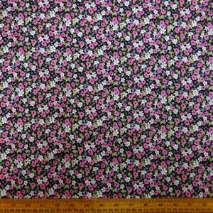 Corduroy Fabric Skinny Rib Meadow Floral Pink White Black