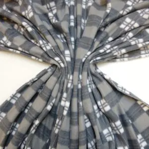 Polar Fleece Fabric Carlisle Checks Grey White