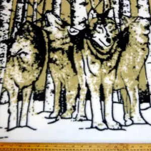 Polar Fleece Fabric Cry Wolf Beige