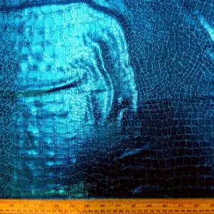 Foil Jersey Fabric Cracked Ice Turquoise