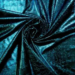 Foil Jersey Fabric Cracked Ice Turquoise