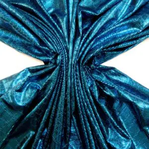 Foil Jersey Fabric Cracked Ice Turquoise
