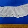 Lace Trim Fife Gathered Broderie Anglais White 7cm Wide
