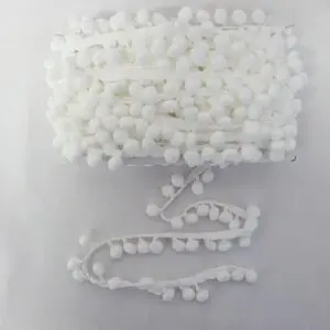 Pom Pom Fringe Trimming White
