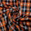 Suiting Fabric Jacketing Brushed Finish Plaid Copper Black