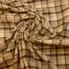 Suiting Fabric Jacketing Brushed Finish Shooting Plaid Beige Taupe