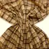 Suiting Fabric Jacketing Brushed Finish Shooting Plaid Beige Taupe