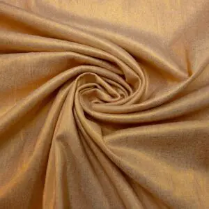 Linen Suiting Fabric Metallic Faced Designer Studio White/Gold