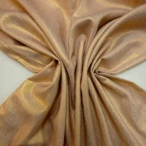 Linen Suiting Fabric Metallic Faced Designer Studio White/Gold