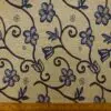 Curtain Fabric Tapestry Weight Tarot Flowers Ivory Navy