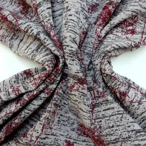 Curtain Fabric Tapestry Weight Portswood Smoke Red Grey