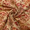Curtain Fabric Tapestry Weight Fleur Cloisters Beige Red