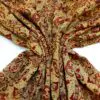 Curtain Fabric Tapestry Weight Fleur Cloisters Beige Red