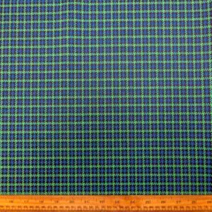 Suiting Fabric Austin Powers Check Green Blue