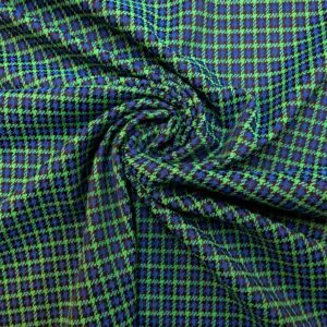 Suiting Fabric Austin Powers Check Green Blue