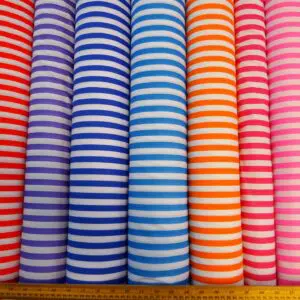 Polyester Cotton Fabric 1cm Stripe Spring Collection
