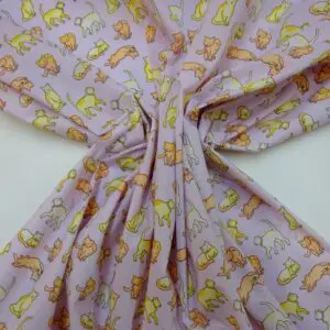 Polyester Cotton Fabric Feline Friends Lilac
