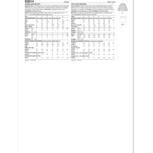 Simplicity Sewing Pattern 3014
