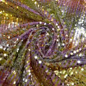 Sequin Fabric Drop Sequins On Ivory Mesh Lilac Lime