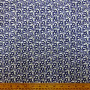 Cotton Lawn Fabric Daisy Ferns Liberty Floral Navy