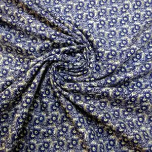 Cotton Lawn Fabric Daisy Ferns Liberty Floral Navy