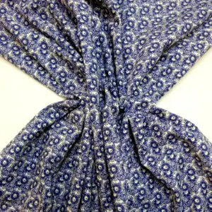 Cotton Lawn Fabric Daisy Ferns Liberty Floral Navy