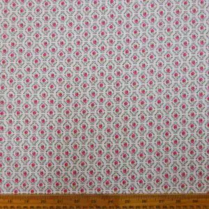 Cotton Lawn Fabric Tiggy Rose Liberty Floral White Pink